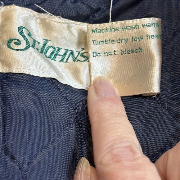 Vintage St. Johns Bay Quilt Lined Flannel Shirt Jacket Men's Green/Blue Plaid M - Picture 13 of 15